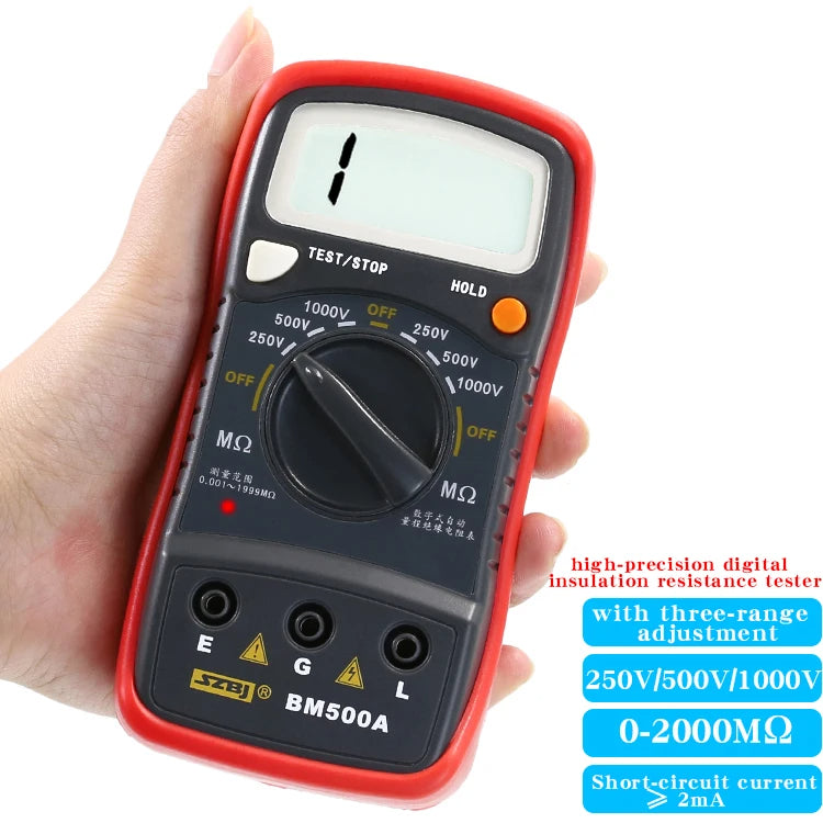 Megger Tester digital insulation resistance tester, electronic shake table, 1000V 250V megohmmeter