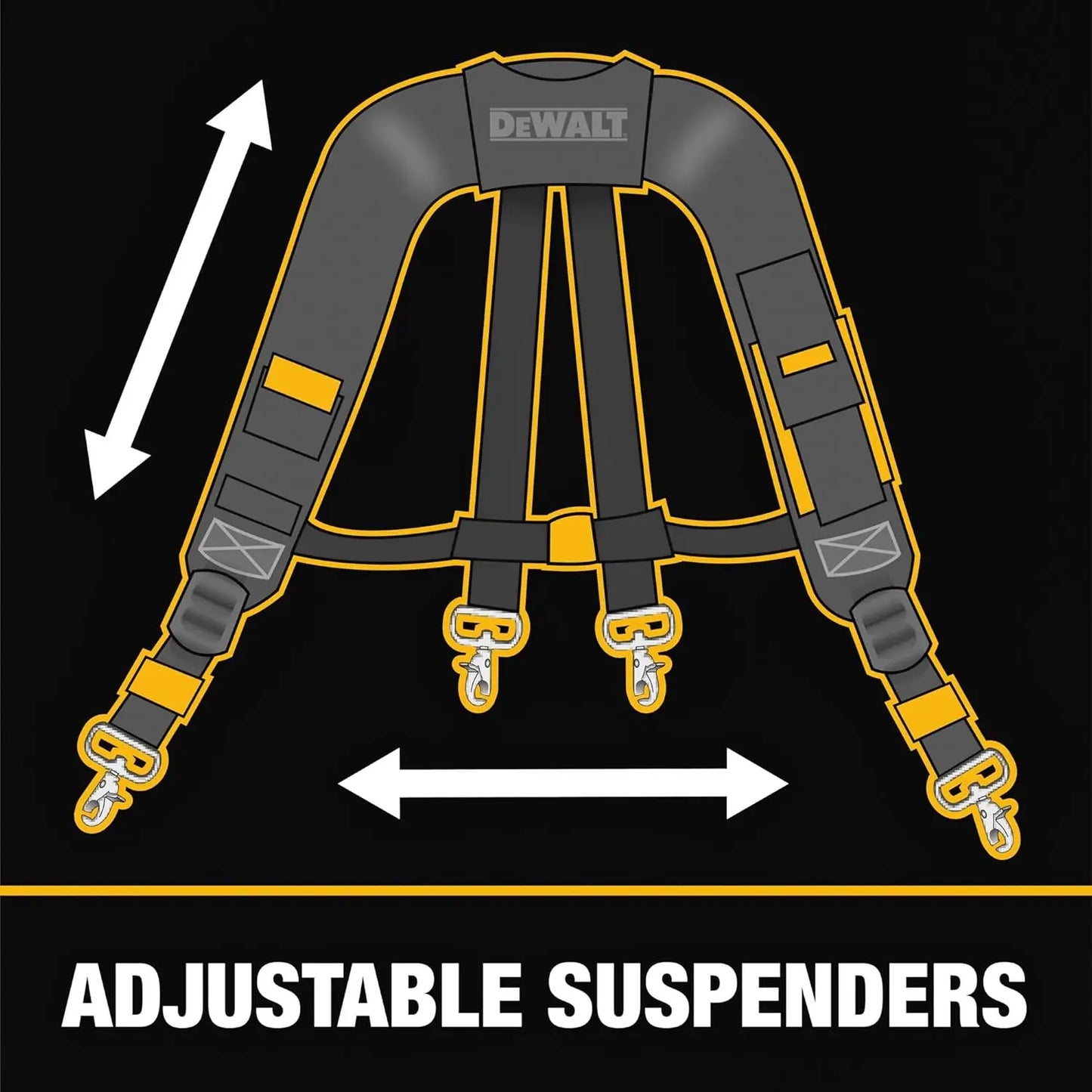 DEWALT Professional Tool Belt Organizer With Suspenders and 25 Pockets, Heavy Duty Construction (DWST540602)