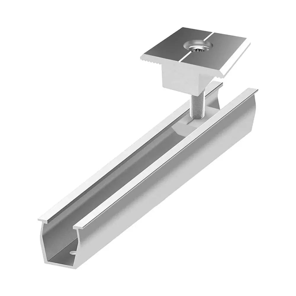 Solar Panel Mount Bracket Photovoltaic Panel Rail Solar Panel Mount Fastening Module With Mid And End Clamp For Trapezoidal Roof