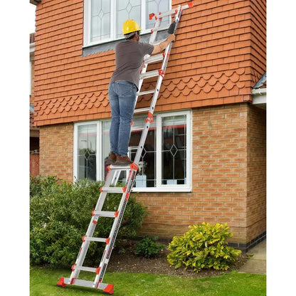 Ladder, A Frame 5 Step Ladder Extension, 17 Ft Anti-Slip Multi Position Ladder, Storage Folding Ladder, 330 Lbs Security Load