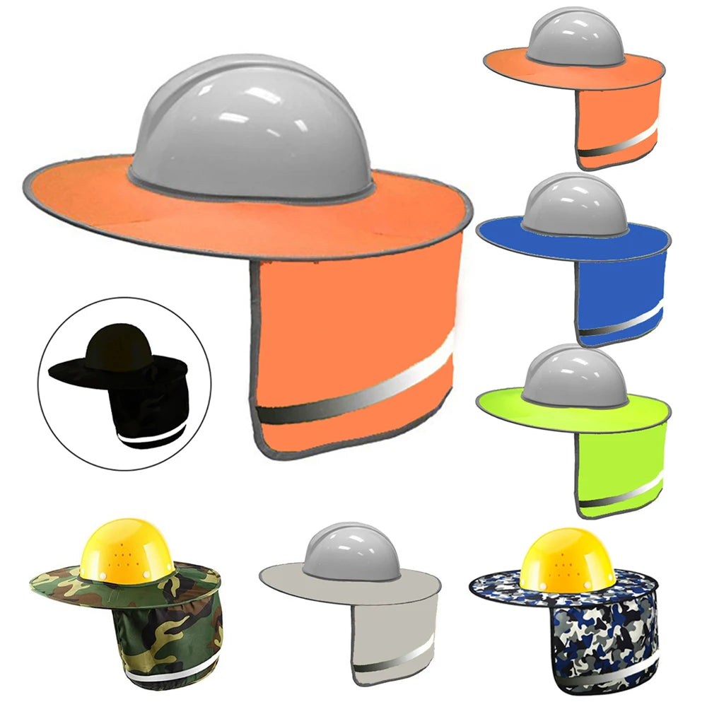 Outdoor Safety Hat Neck Shield Cover Sun Shade High Visibility Reflective Strip Workplace Safety Supplies For Construction Site