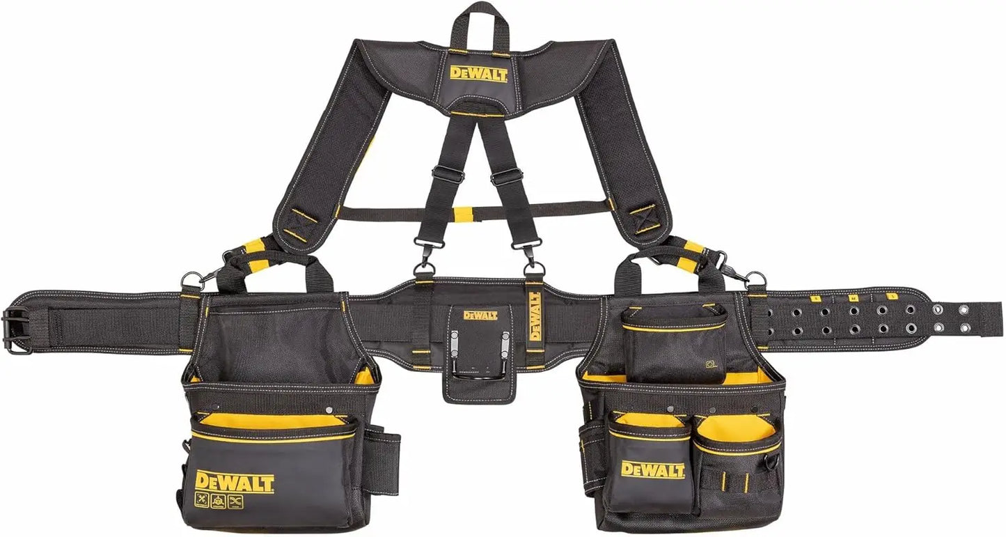 DEWALT Professional Tool Belt Organizer With Suspenders and 25 Pockets, Heavy Duty Construction (DWST540602)