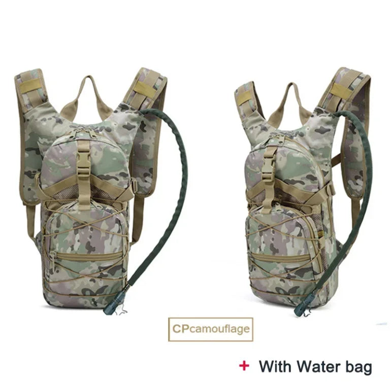 Lightweight Tactical Backpack Water Bag Camel Survival Backpack Hiking Hydration Pouch Rucksack Camping Bicycle Daypack 18L