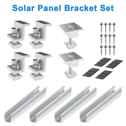 Solar Panel Mount Bracket Photovoltaic Panel Rail Solar Panel Mount Fastening Module With Mid And End Clamp For Trapezoidal Roof