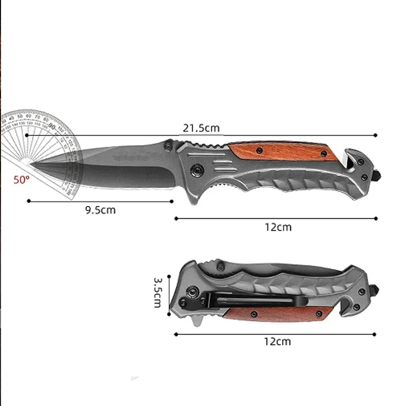 High Hardness Multifunction Folding Knives With Glass Breaker Portable Small Fruit Knife Outdoor Survival Knife Emergency Rescue