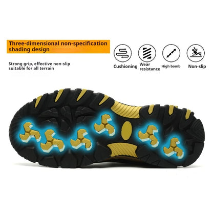 Widen Safety Boots Men Work Indestructible Shoes Climbing Boots Steel Toe Protective Boots Anti-smash Anti-puncture Safety Shoes