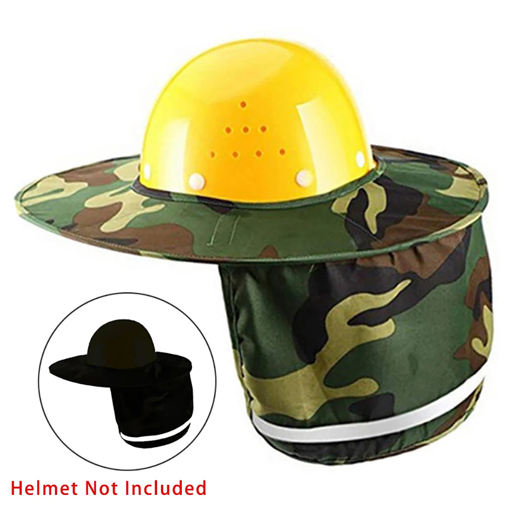 Outdoor Safety Hat Neck Shield Cover Sun Shade High Visibility Reflective Strip Workplace Safety Supplies For Construction Site