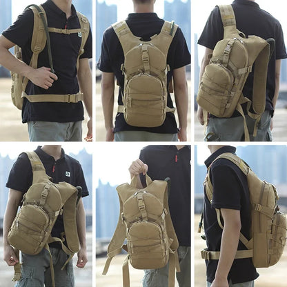 Lightweight Tactical Backpack Water Bag Camel Survival Backpack Hiking Hydration Pouch Rucksack Camping Bicycle Daypack 18L