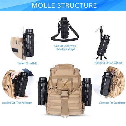 Molle Water Bottle Pouch Bag Portable Outdoor Travel Hiking Water Bottle Holder Lightweight Kettle Carrier Bag for Cycling Pack