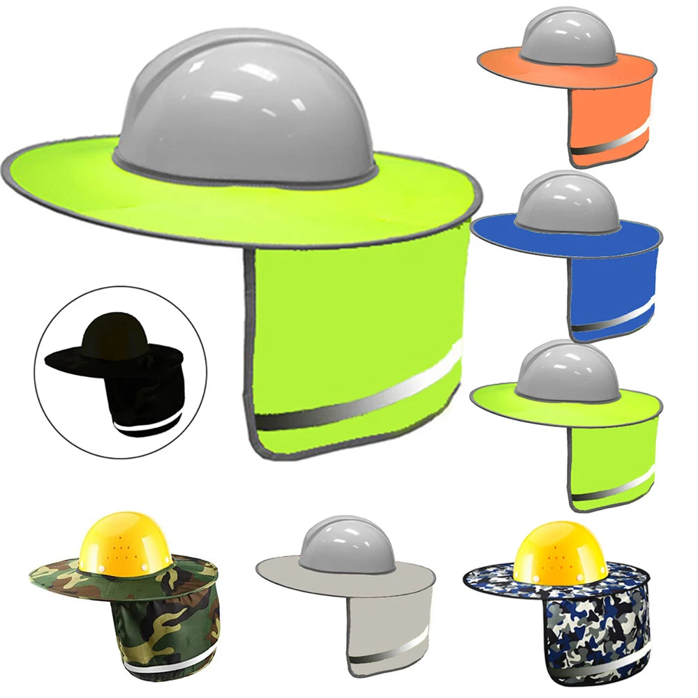 Outdoor Safety Hat Neck Shield Cover Sun Shade High Visibility Reflective Strip Workplace Safety Supplies For Construction Site