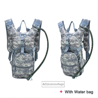 Lightweight Tactical Backpack Water Bag Camel Survival Backpack Hiking Hydration Pouch Rucksack Camping Bicycle Daypack 18L