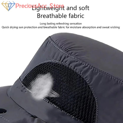 Summer Sun Hats UV Protection Outdoor Hunting Fishing Cap For Men Women Hiking Camping Visor Bucket Hat Neck Flap Fisherman Hat