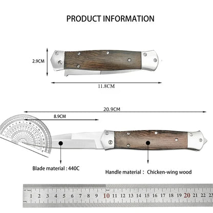 Pocket Pocket 440C Knife Outdoor 440C Blade Wing-wood Handle Camping Hunting Portable Survival Multitool Hand Knives EDC