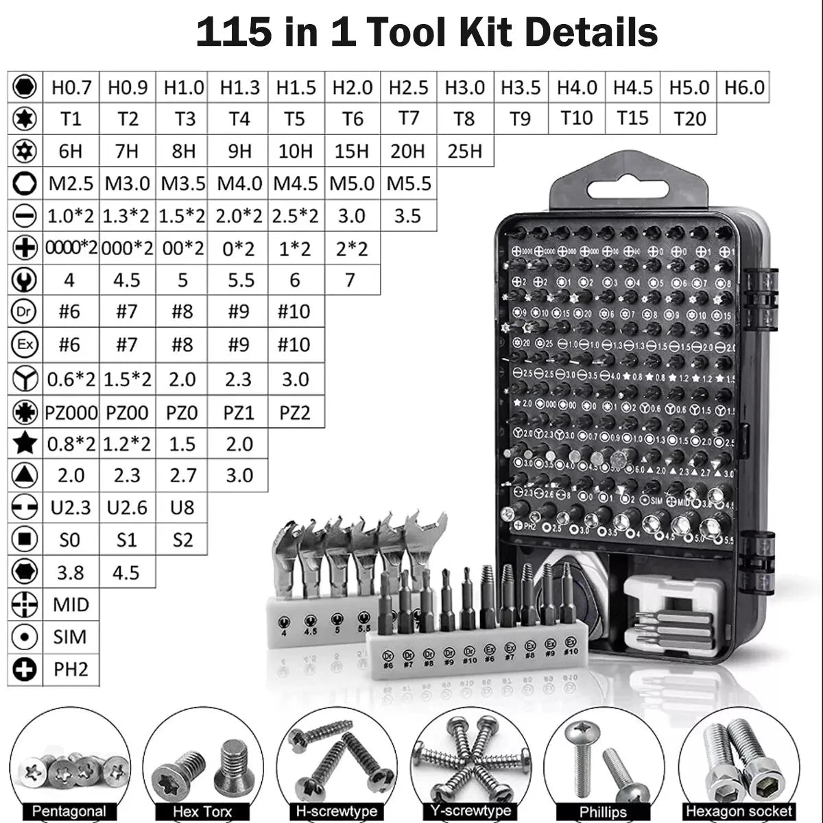 NEW precision screwdriver 115-in-1 set multifunctional professional repair tool with 98pcs magnetic suitable for various repairs