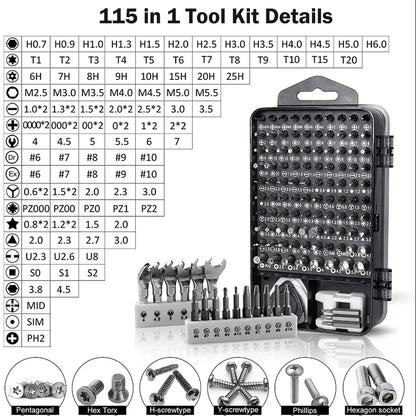 NEW precision screwdriver 115-in-1 set multifunctional professional repair tool with 98pcs magnetic suitable for various repairs