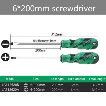 LAOA 2pcs Screwdriver Sets Phillips and Slotted S2  Screwdrivers with Magnetic Hand Tools