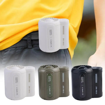 Portable Waist Hanging Fan 3 Speeds Strong Airflow Wearable Personal Clip Fan Rechargeable Cool Fan Under Shirt