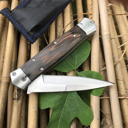 Pocket Pocket 440C Knife Outdoor 440C Blade Wing-wood Handle Camping Hunting Portable Survival Multitool Hand Knives EDC