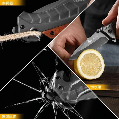 High Hardness Multifunction Folding Knives With Glass Breaker Portable Small Fruit Knife Outdoor Survival Knife Emergency Rescue