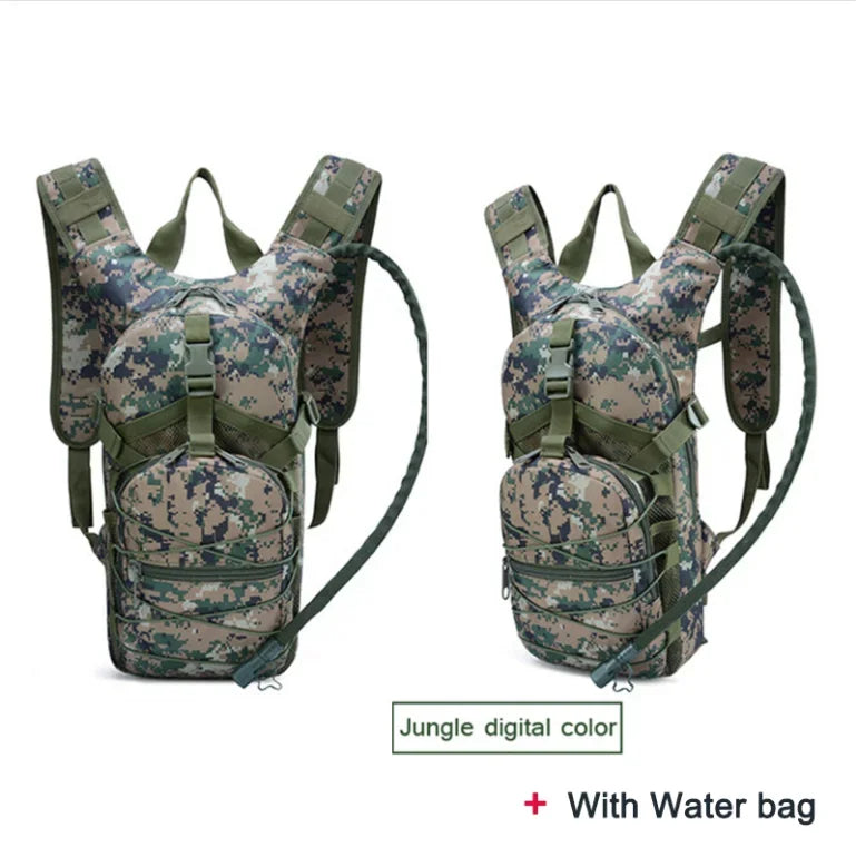 Lightweight Tactical Backpack Water Bag Camel Survival Backpack Hiking Hydration Pouch Rucksack Camping Bicycle Daypack 18L