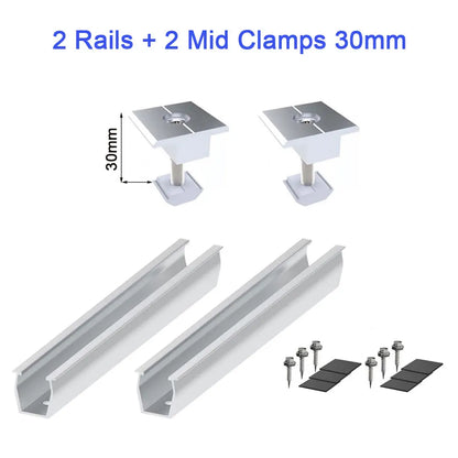 Solar Panel Mount Bracket Photovoltaic Panel Rail Solar Panel Mount Fastening Module With Mid And End Clamp For Trapezoidal Roof