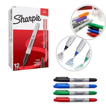 Sharpie Marker Oil Based Waterproof Industrial Thick and Thin Double-ended Markers Painting Hand-drawn Graffiti Art Supplies