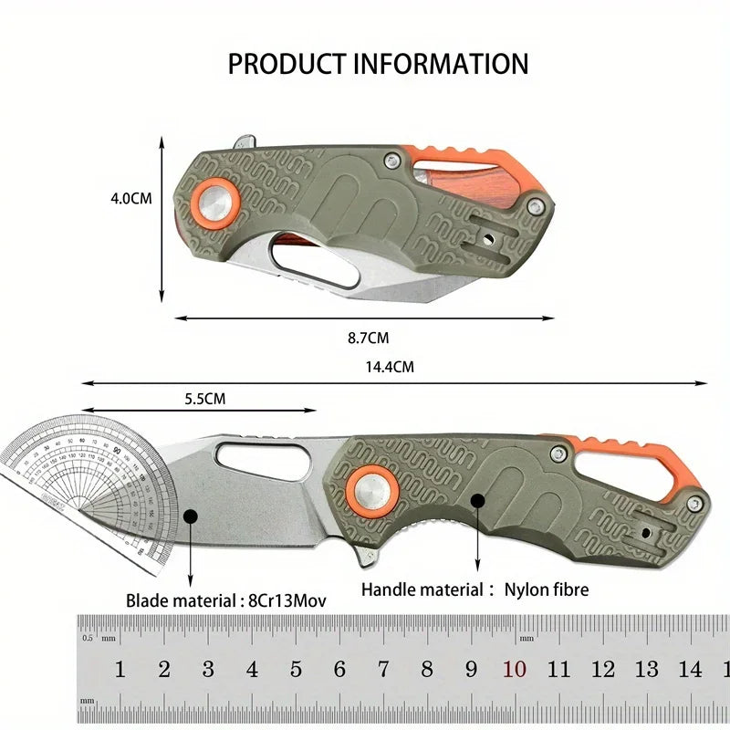 Mini Pocket Folding Knife 8Cr13Mov Blade Nylon Fiber Handle Portable Camping Hiking Outdoor Survival Multitools Knife