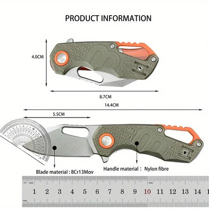 Mini Pocket Folding Knife 8Cr13Mov Blade Nylon Fiber Handle Portable Camping Hiking Outdoor Survival Multitools Knife