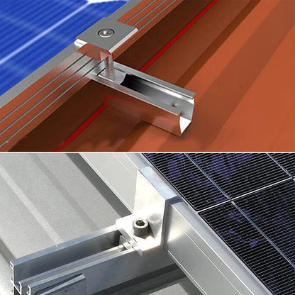 Solar Panel Mount Bracket Photovoltaic Panel Rail Solar Panel Mount Fastening Module With Mid And End Clamp For Trapezoidal Roof