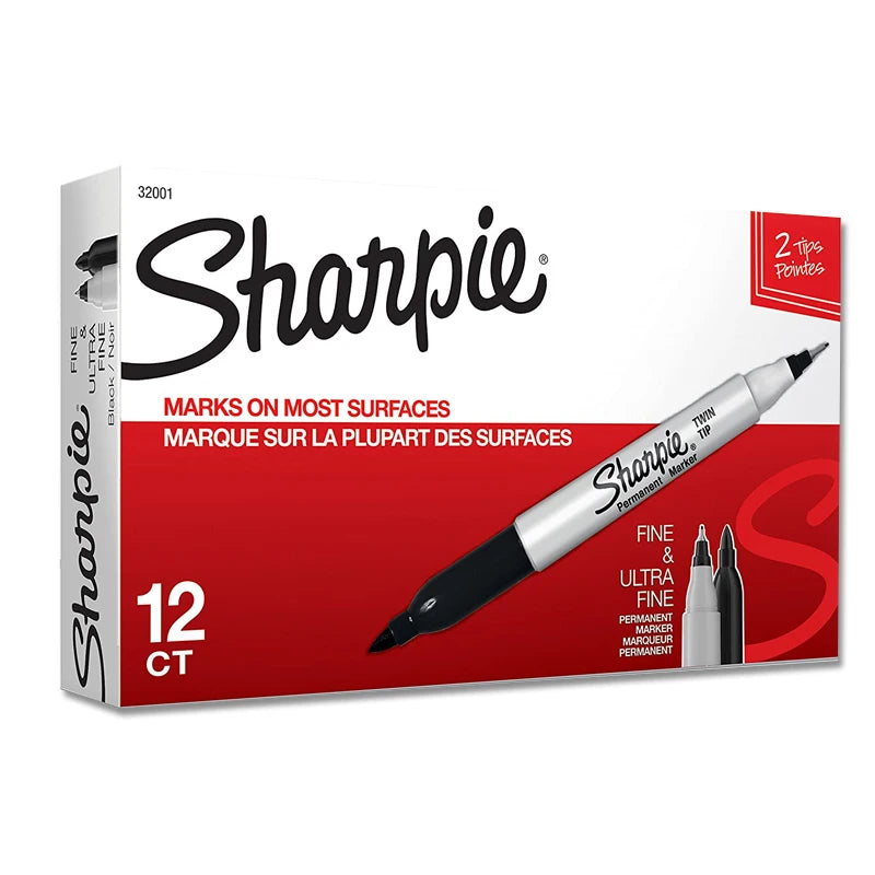 Sharpie Marker Oil Based Waterproof Industrial Thick and Thin Double-ended Markers Painting Hand-drawn Graffiti Art Supplies